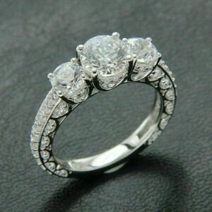 💎925 Silver Plated Round Cut CZ Eternity Ring for Women, MARR9412